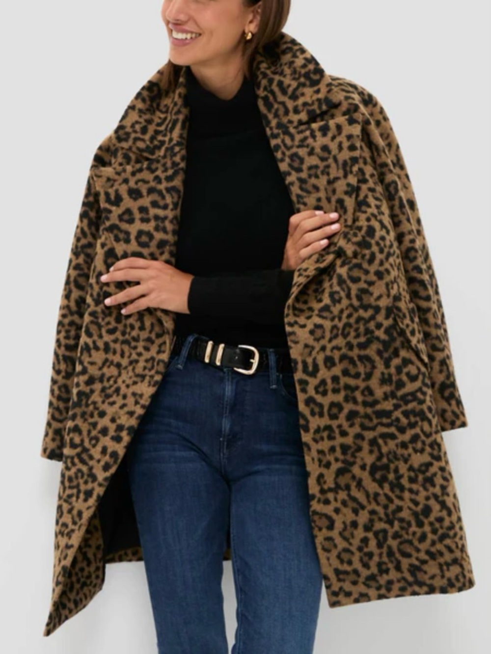 Tuckernuck Leopard Print Pea Coat in Brown and Black.Size XXL